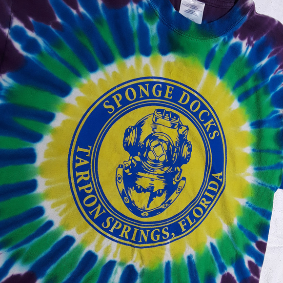 Colorful Hippie Sponge Docks Tie Dye T-Shirt M (T-394) - Picture 3 of 3